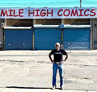 Chuck Outside Mile High Comics